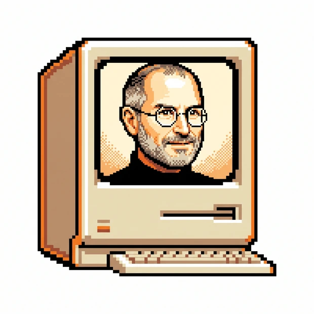 Pixel-art 1984 all-in-one desktop computer